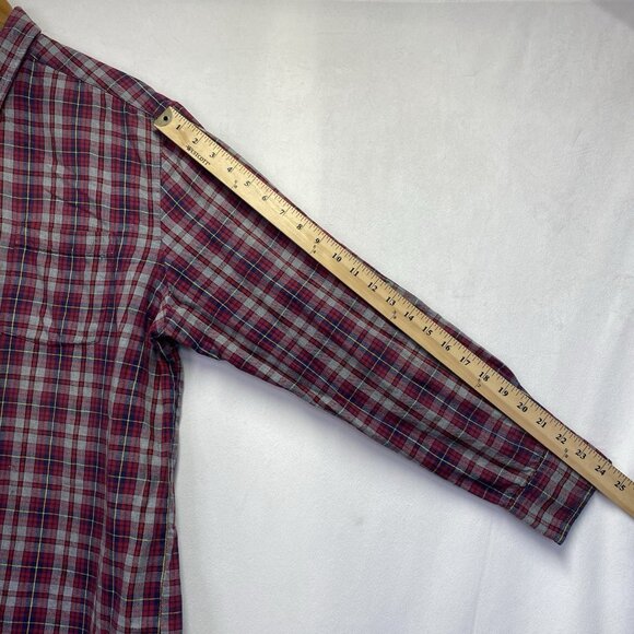 St. JOHN'S BAY Flannel Plaid Button-Down Shirt Men XL Multicolor Single Pocket - Picture 9 of 14